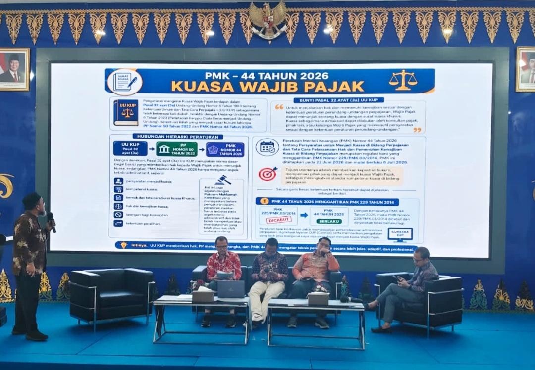 Kanwil DJP Riau Gandeng Tiga Organisasi Konsultan Pajak Sosialisasikan PMK 44/2026